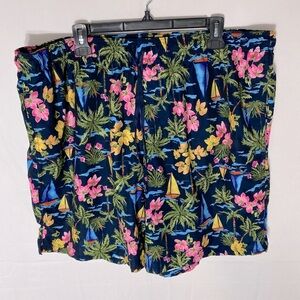 5/$25 Old Navy Tropical Flower Sailboat Print Swim Trunks Shorts XXL